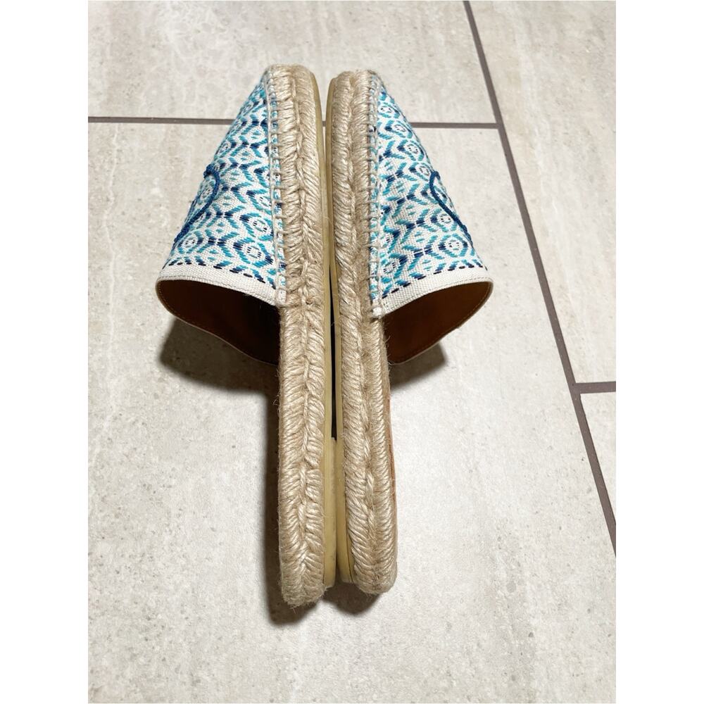 PRADA Nastro Jacquard Embroidered Logo Espadrille Mules Slip On Flats Sz 39 / 9 - Picture 6 of 10